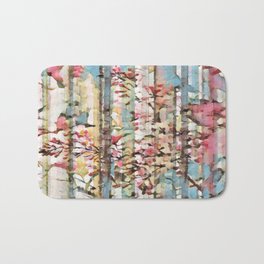 Pale Blue Floral Abstract Bath Mat | Pattern, Painting, Watercolor, Floral, Digital, Rosecolored, Floralart, Abstract, Bluepastel, Pastelcolors 
