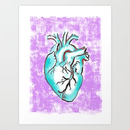 Blue heart Art Print