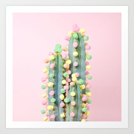 Marshmallow Cactus in Bloom Art Print