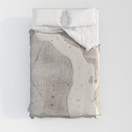 Feels: a neutral, textured, abstract piece in whites by Alyssa Hamilton Art Duvet Cover