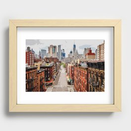 Manhattan Cityscape New York City Recessed Framed Print