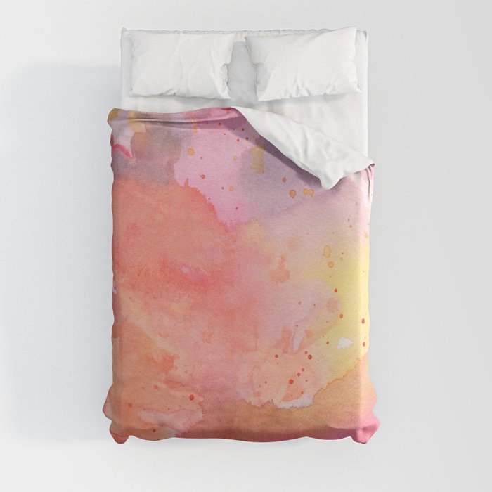 Sunset Color Palette Abstract Watercolor Painting Duvet Cover