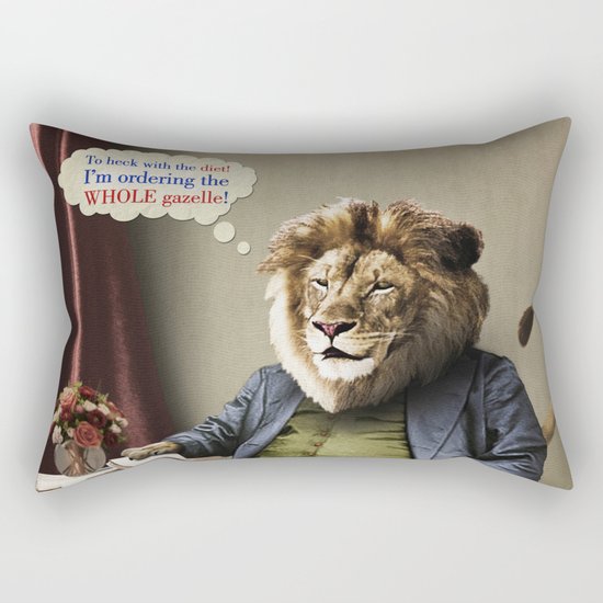 Hungry Lion Rectangular Pillow