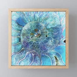 Aqua seashell - mother of pearl - Beautiful backdrop Framed Mini Art Print