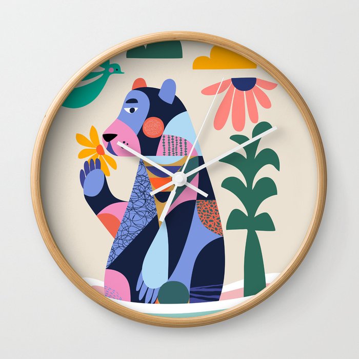 Bear in the bathtub Wall Clock