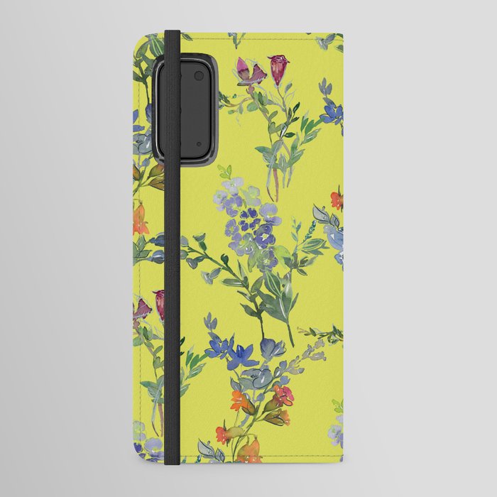Hand Painted Watercolor Field Flowers Pattern | Pretty and Wild Android Wallet Case