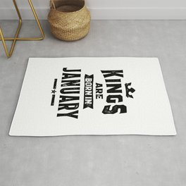 Mens Kings Are Born In January Birthday Gifts Rug