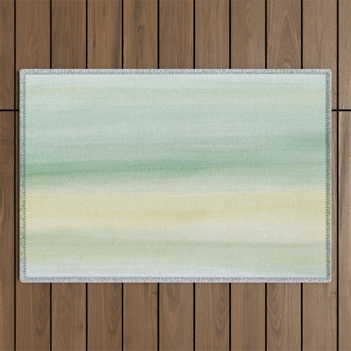 Soft Green Yellow Watercolor Dream #1 #painting #decor #art #society6 Outdoor Rug