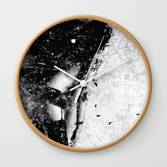 Nude art - time Wall Clock