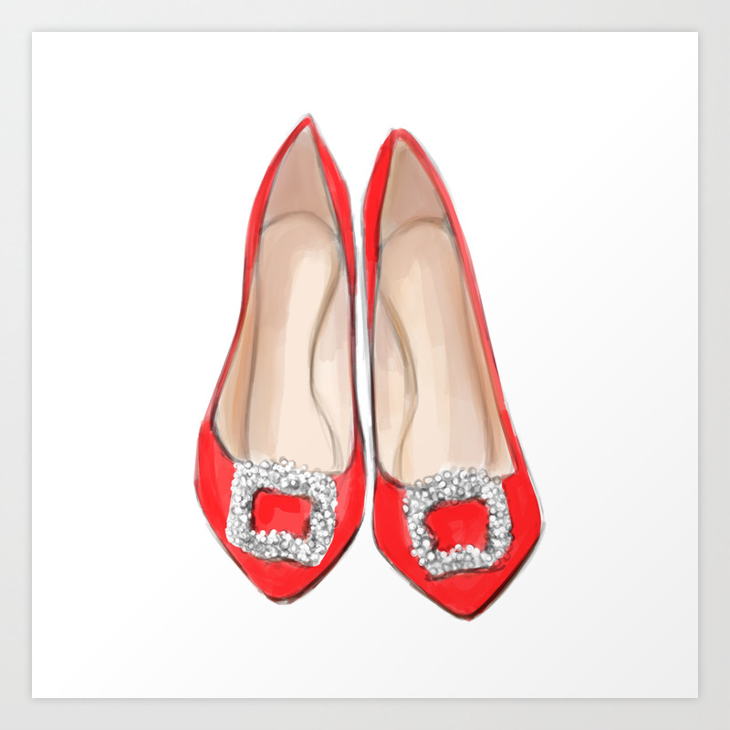 Manolo Red Shoes Art Print by 