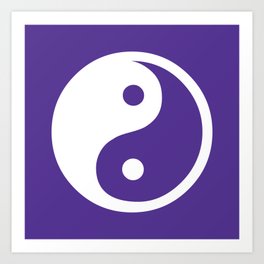Yin and Yang - Purple & White Art Print