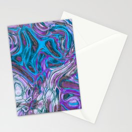 Psychedelic Artwork In Blue And Purple Stationery Card