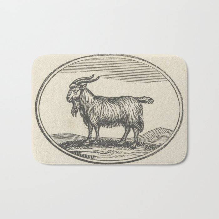 Goat Woodcut Bath Mat