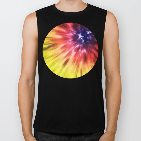 Colorful Starburst Tie Dye Biker Tank