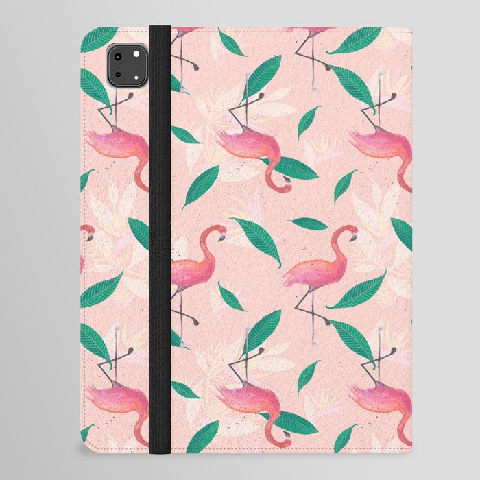 Pink flamingo tropical pattern iPad Folio Case