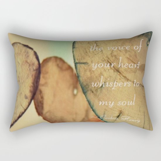 The Voice Of Your Heart Whispers To My Soul - Wind Chimes - Rustic - Wedding - Valentine's Day Rectangular Pillow