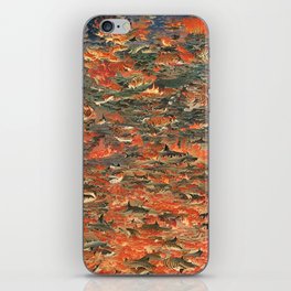 Tiger Sharks in a Sea of Fire - ukiyo-e iPhone Skin