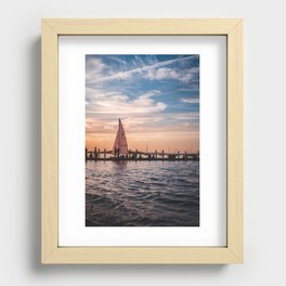 sunset over lake mendota Recessed Framed Print