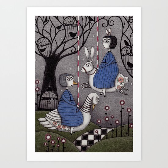 Merry-go-round Art Print