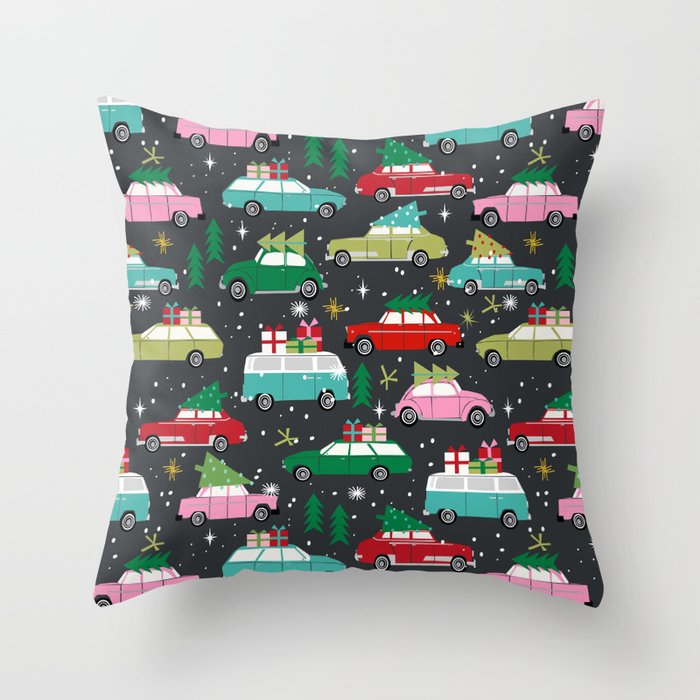 Christmas Pattern Print Vintage Cars Holiday Gifts Presents