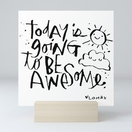 Today is Going to Be Awesome - Hand Lettering Mini Art Print | Ink, Painting, Quote, Positivequote, Awesome, Today, Lettering, Sun, Typography, Handlettering 