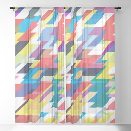 Layers Triangle Geometric Pattern Sheer Curtain