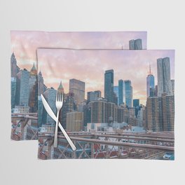 Brooklyn Bridge Sunset | New York City | Lower Manhattan Skyline Placemat