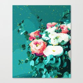 Floral & Confetti #digitalart #floral Canvas Print