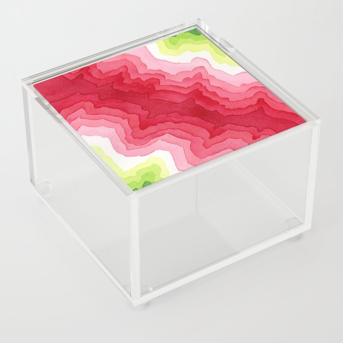 Energetic Crimson Abstract Acrylic Box