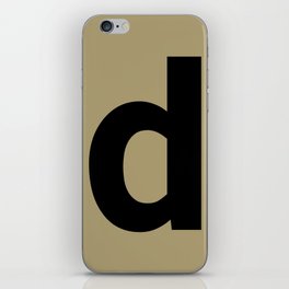 letter D (Black & Sand) iPhone Skin