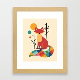 Rainbow Fox Framed Art Print