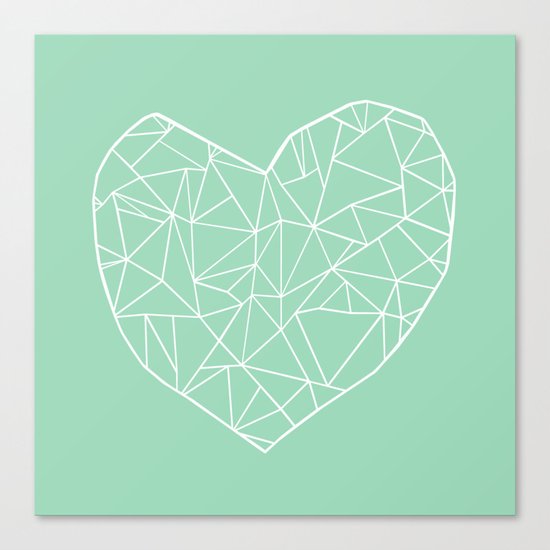 Abstract Heart Mint Canvas Print