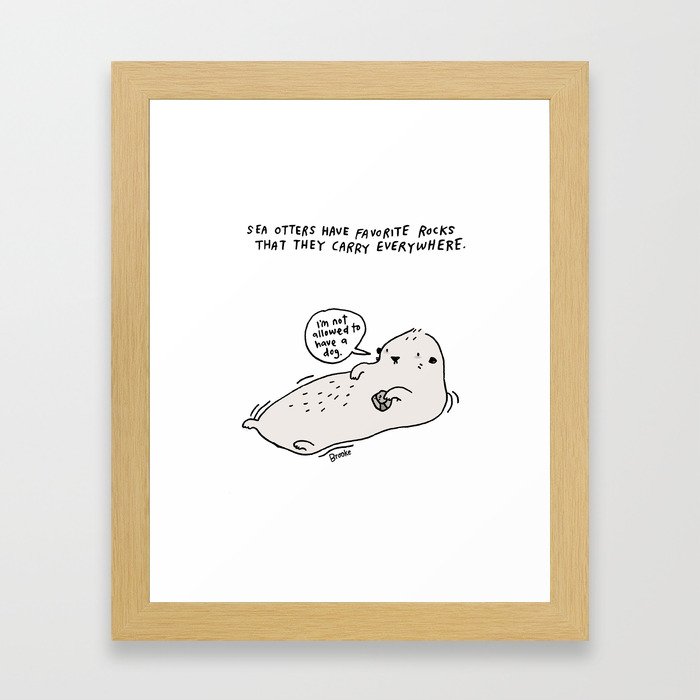 Sea otters need their rocks. Framed Art Print