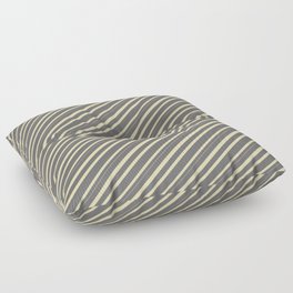 [ Thumbnail: Dim Gray & Tan Colored Lined/Striped Pattern Floor Pillow ]