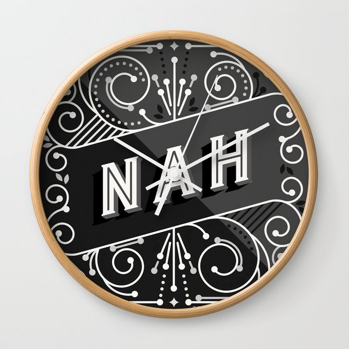 Nah – Black & Grey Palette Wall Clock