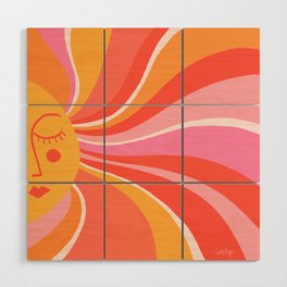 Sunshine Swirl – Pink & Peach Palette Wood Wall Art