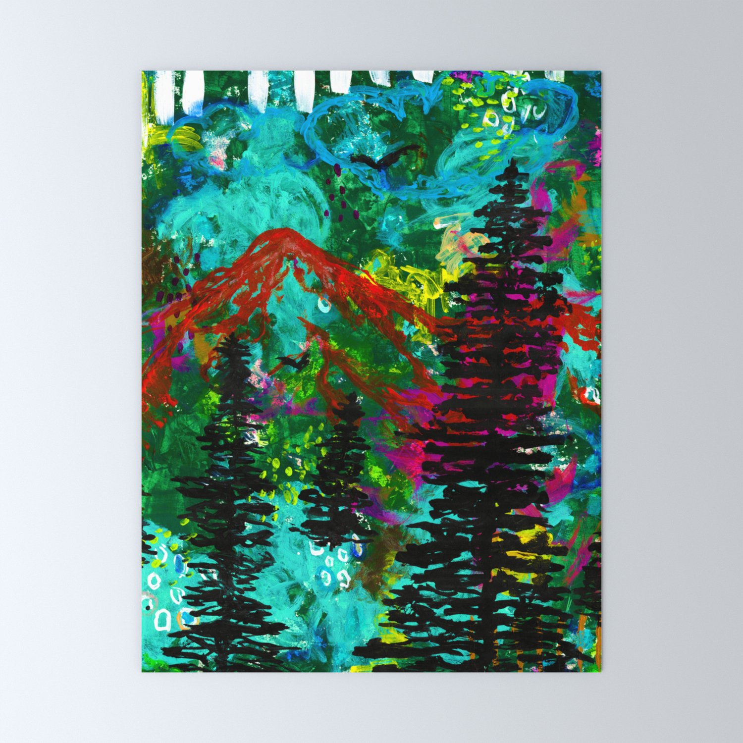 Go Wild Mountain Abstract Painting Mini Art Print By