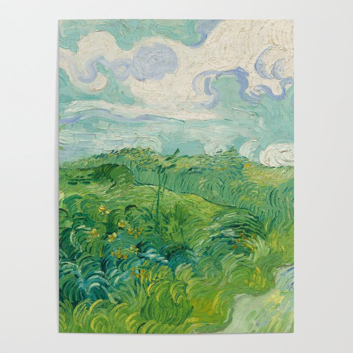 Green Wheat Fields, Auvers, 1890, Vincent van Gogh Poster
