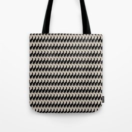 Modern Ink Weave Ikat Mudcloth Pattern in Black and Almond Cream Tote Bag