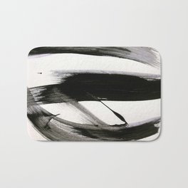 Brushstroke 9: a bold, minimal, black and white abstract piece Bath Mat