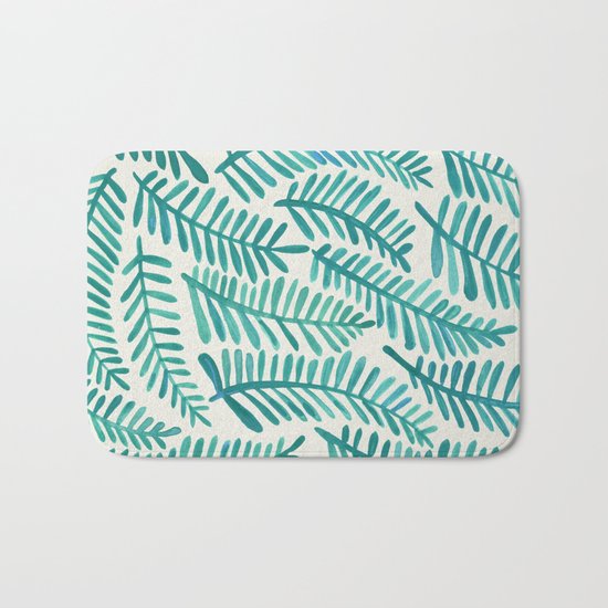 Green Fronds Bath Mat