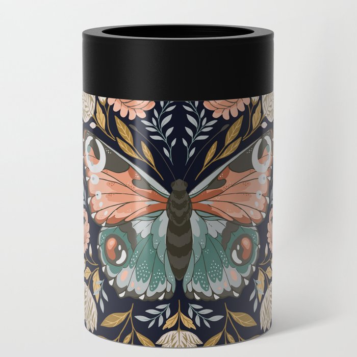 William Morris Butterfly - Midnight Garden Can Cooler