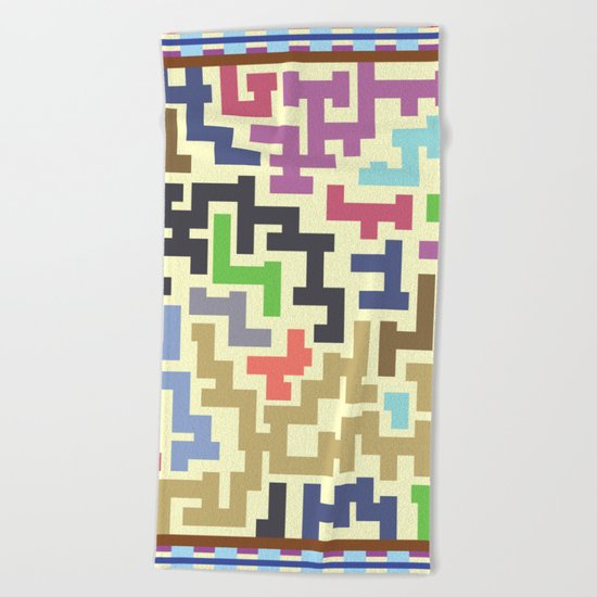 Colorful Maze IV Beach Towel