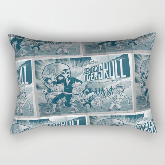 ELECTRIC TIGER SKULL! Rectangular Pillow