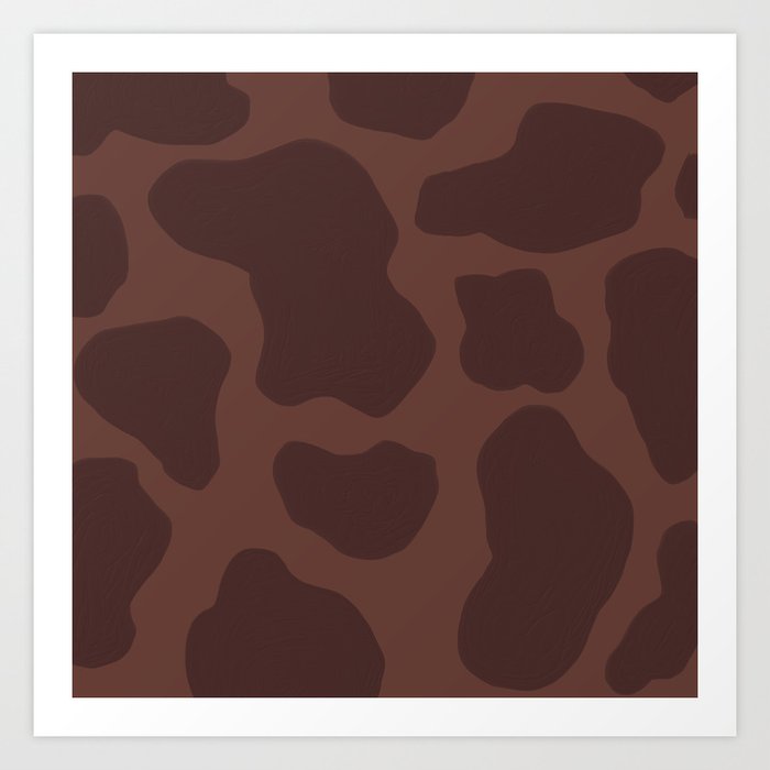 Brown + Tan Howdy Cow Spots, Hand-Painted Art Print