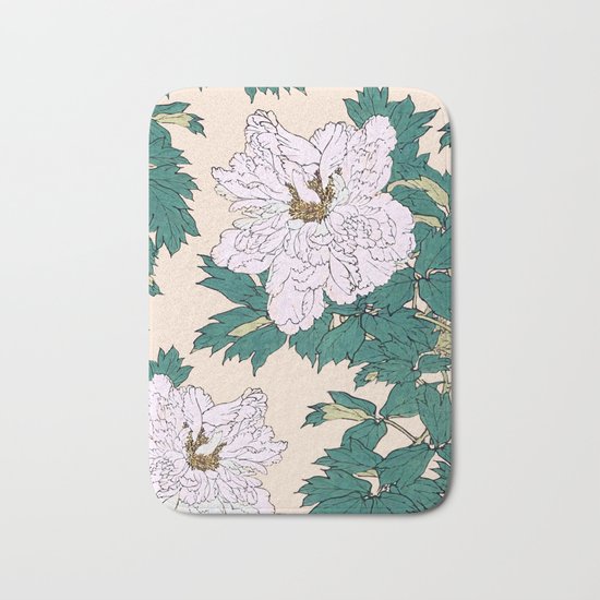 White Peonies Bath Mat