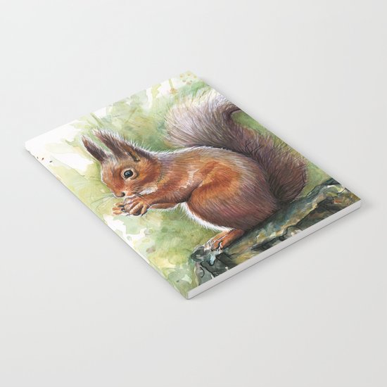 Squirrel Watercolor Painting Notebook