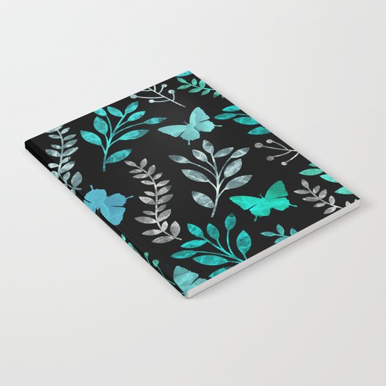 Watercolor flowers & butterflies IV Notebook