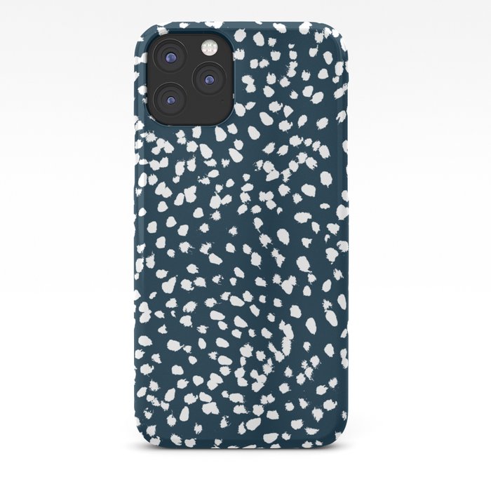Navy Dots abstract minimal print design pattern brushstrokes painterly painting love boho urban chic iPhone Case