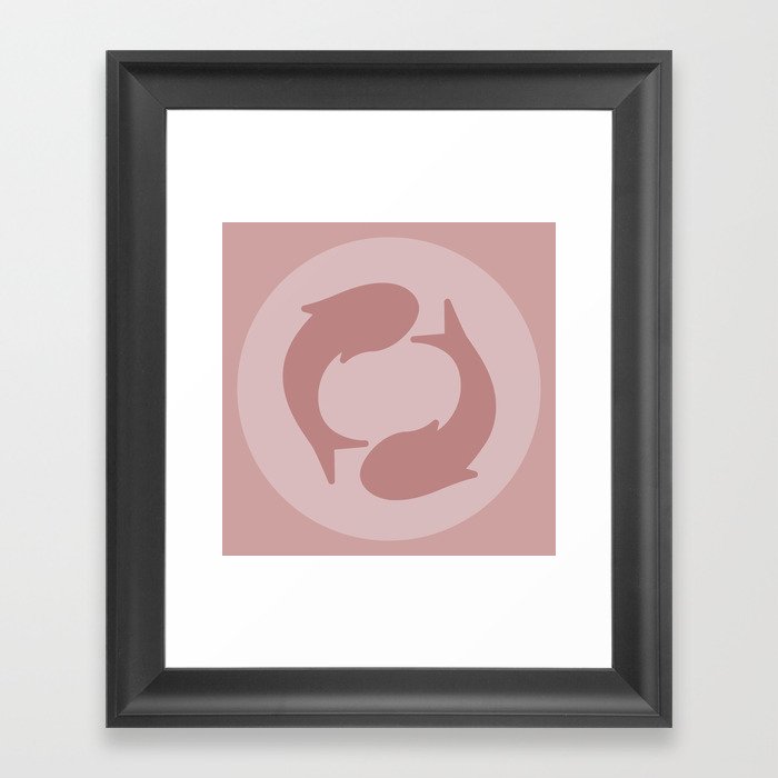 Koi Japandi pink Framed Art Print